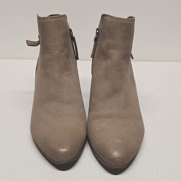 Frye “Judith double zip” Taupe grey Leather Ankle Booties Boots 9 - Picture 2 of 8